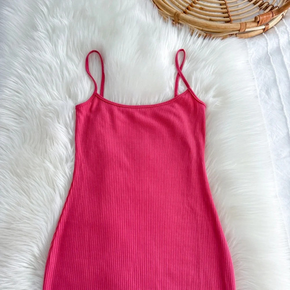 NWOT Reformation Cosmo Knit Dress Snapdragon Pink Ribbed Rib Long Maxi - Picture 8 of 14